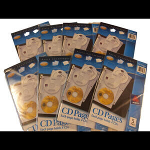 Avery 75263 CD Pages LOT of 8 -5 Pack DVD Organizer for 3-Ring Binder New Sealed
